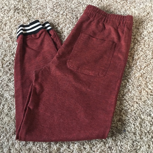 Red and black joggers
