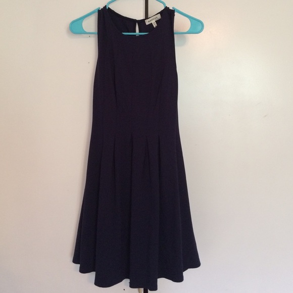 Navy blue pleated dress