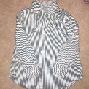 Green/white striped Long sleeve Ralph Lauren Shirt