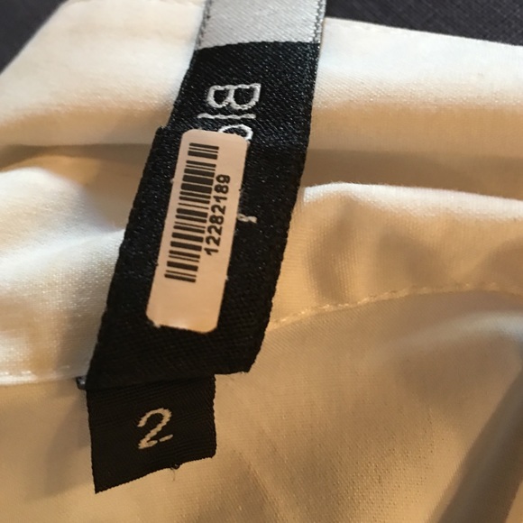 Blanque Diag. Front Ruffle Button Down Plus Size 2 - Picture 4 of 4