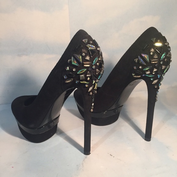 BRIAN ATWOOD BLACK SUEDE PLATFORMS - Picture 2 of 4