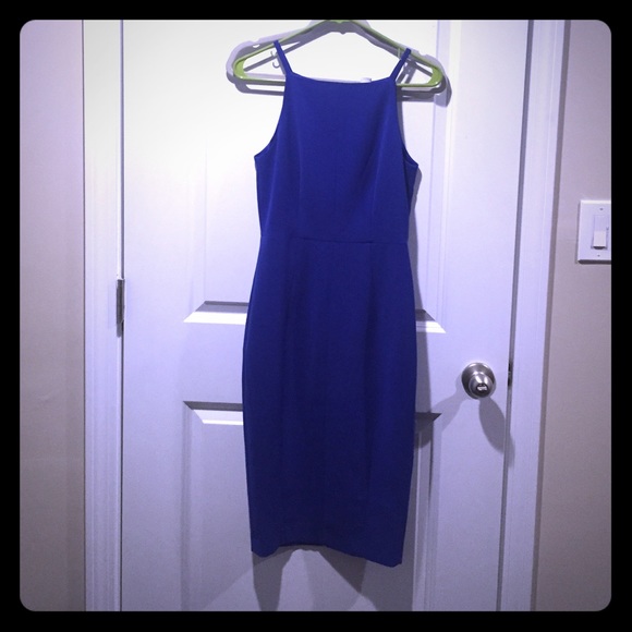 Gorgeous Blue Halter Midi Dress - Picture 1 of 3