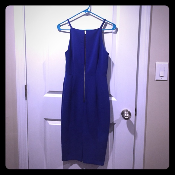 Gorgeous Blue Halter Midi Dress - Picture 2 of 3