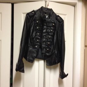 Cute military style faux leather jacket