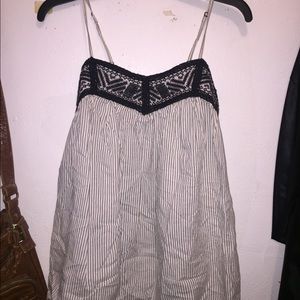 black and white tank top!!! embroidered