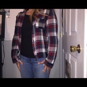 Plaid Stoosh button-up **SMOKE FREE**