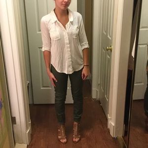 White Button Up Cotton Oxford!