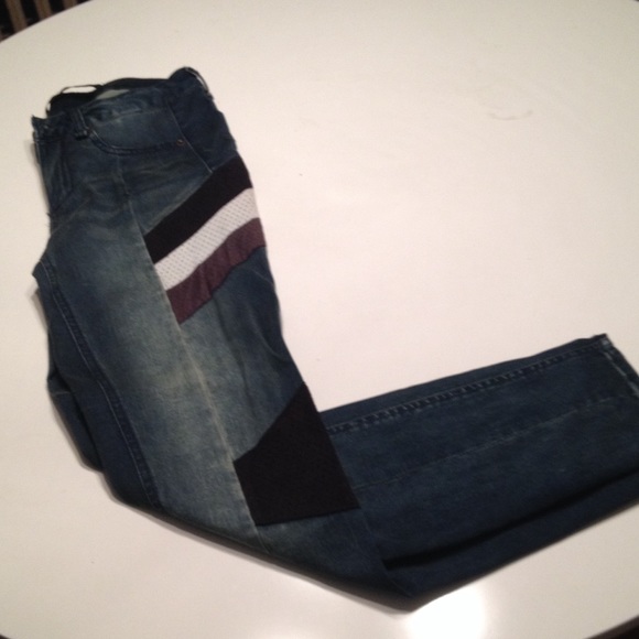 Faux suede embellished skinny jeans