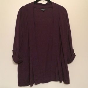 Express Purple Cardigan Waist Length Size XSmall