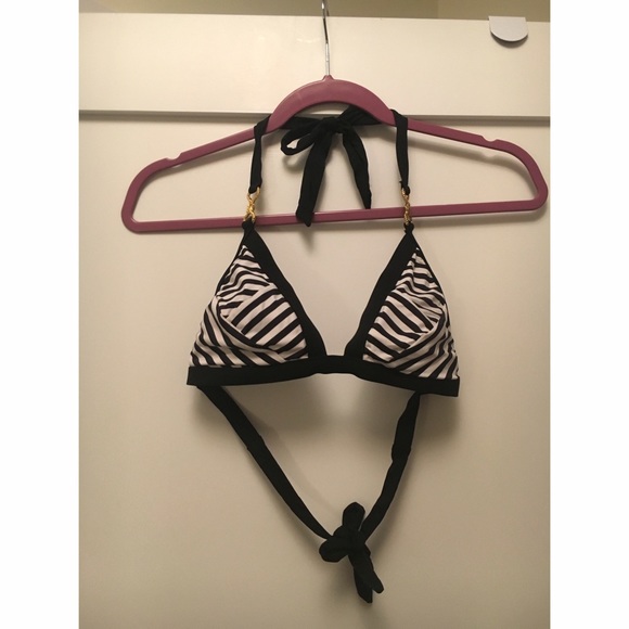ABS Allen Schwartz Striped Bikini Top