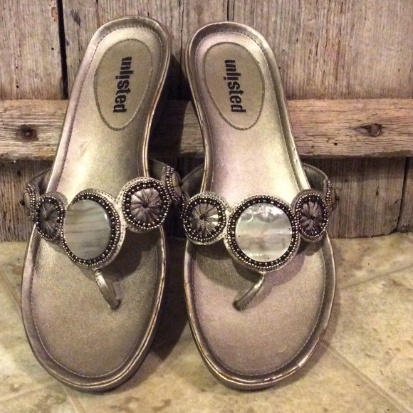 Beaded -silver tones- sandals