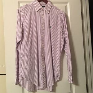 Ralph Lauren Purple and White Striped Work Shirt