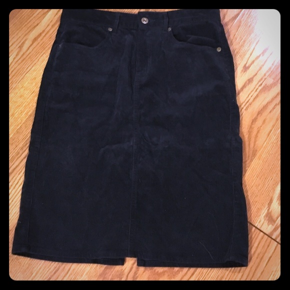 Navy Blue Corduroy pencil skirt