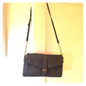 Grey Leather Over the shoulder purse from Barney's