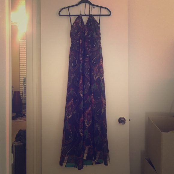 Multi Colored Halter Maxi Dress