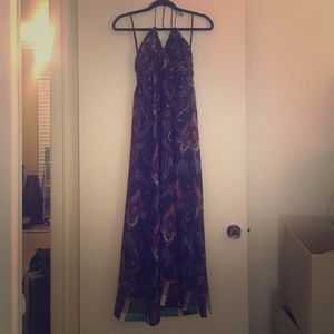 Multi Colored Halter Maxi Dress