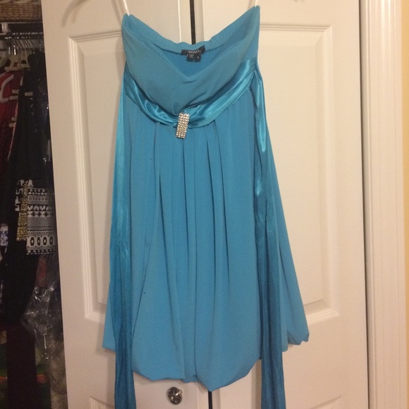 💃 Blue XOXO Strapless Dress Size S for Prom! - Picture 2 of 5