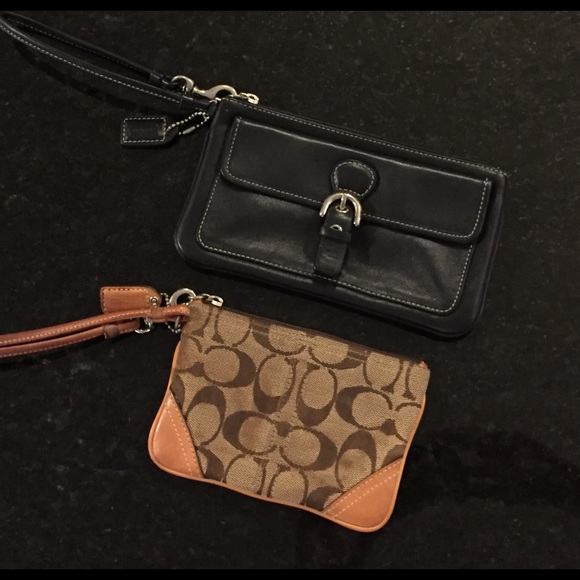 Two Leather Coach Wristlets