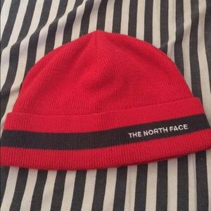 Red north face beanie small adult