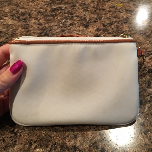 White and brown coach wristlet - Picture 2 of 3