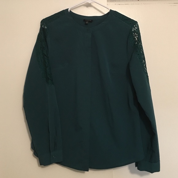 Talbots emerald green button down shirt