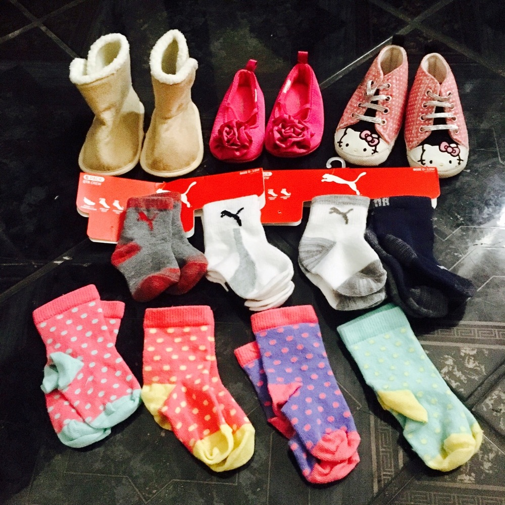 3 Pairs of Shoes and Assorted Socks