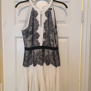 White and black lace dress