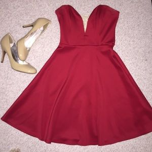 Red fit and flare dress