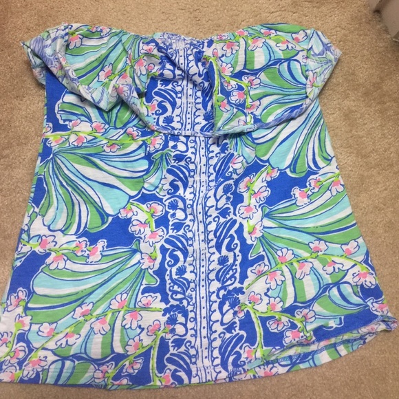 Lilly Pulitzer Wiley Tube Top in Bay Blue Coasting