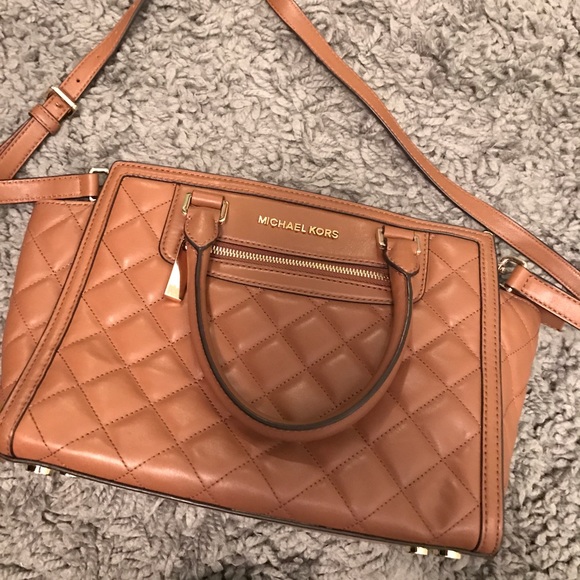 Selma Medium Quilted Leather Satchel - Walnut