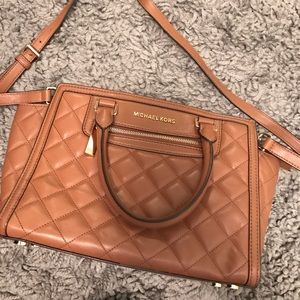 Selma Medium Quilted Leather Satchel - Walnut