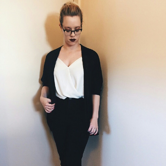 Mossimo black knit open cardigan