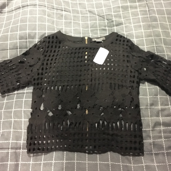 Gracia Black Lace Crop Top