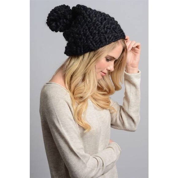 🌿Chic Black Chunky Beanie LAST ONE✔️