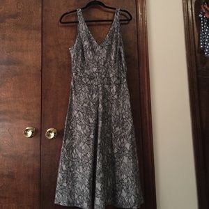 J.crew cotton black & white lace print dress