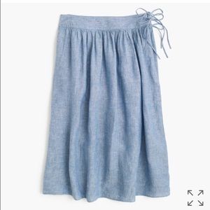 J. Crew linen midi skirt