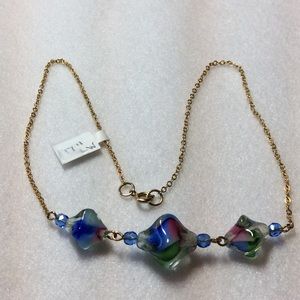 FINAL SALE PRICE Lampwork Glass Beaded Necklace