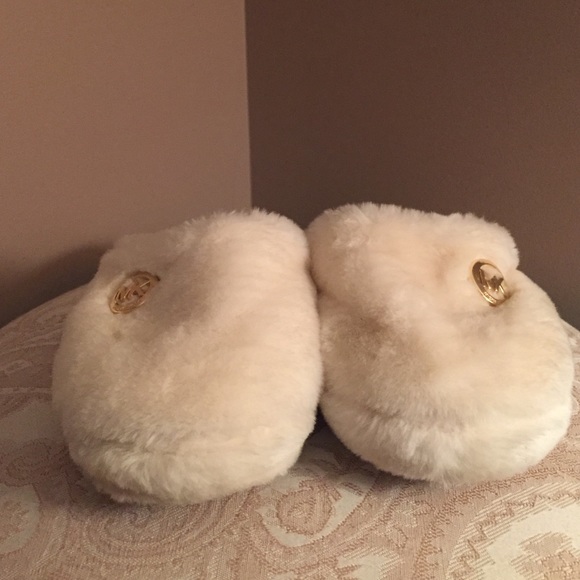 White Michael Kors Slippers