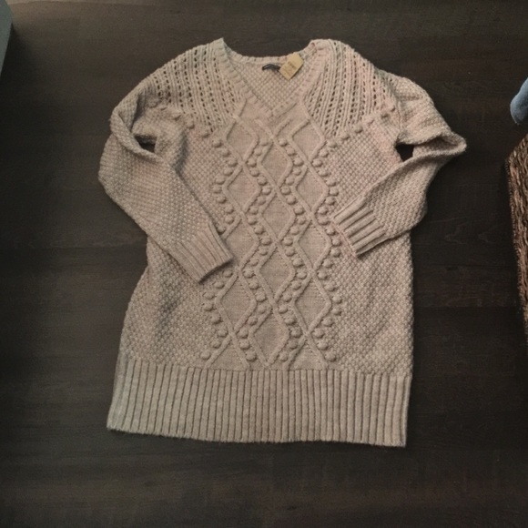 Cable knit sweater dress