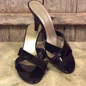 Black open toe heel