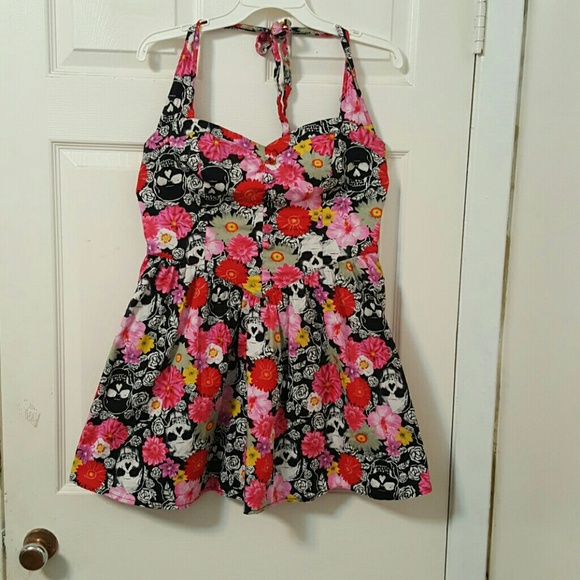 hell bunny Dresses & Skirts - Hell Bunny Day of the Dead skulls floral dress XL