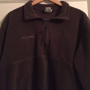 Men's brown Columbia fleece zip pullover
