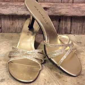 Rampage gold and silver heel
