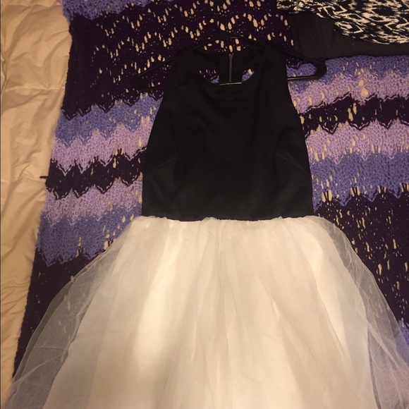 Adrianna Papell Black & White Ballerina Dress