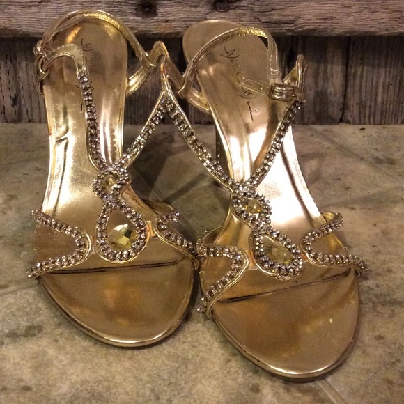Gold beaded heels