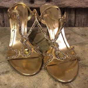 Gold beaded heels