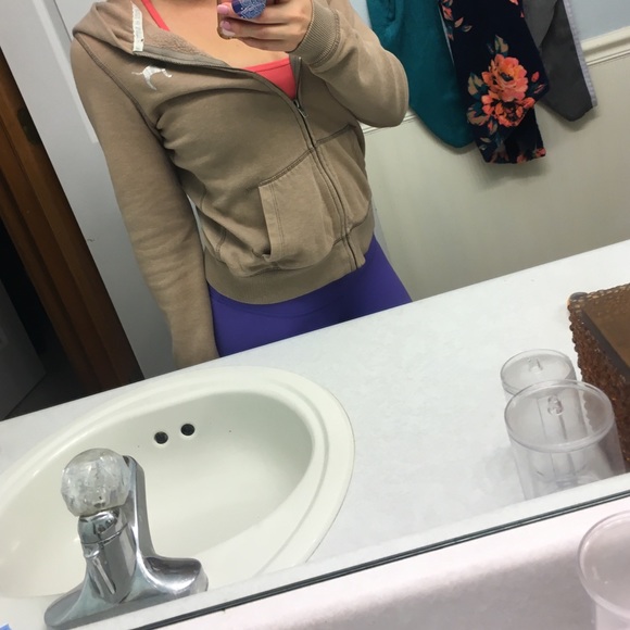 Tan LOVE PINK zip up