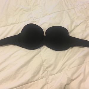 PINK black strapless push-up bra
