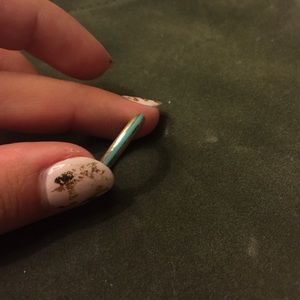 Tiffany & Co Sterling Silver Blue Pinky Ring USED