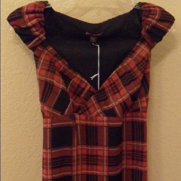 Betsey Johnson Plaid Silk Wrap Dress - Picture 2 of 2